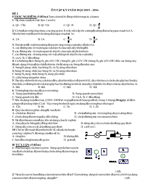 Đề thi Ôn tập kỳ I năm học 2015  2016